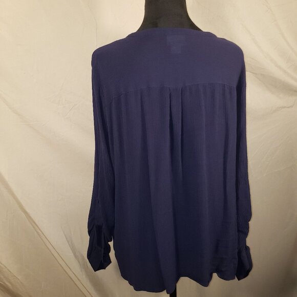 Jaclyn Smith Navy Blue Blouse XXL/EEG - Picture 3 of 4